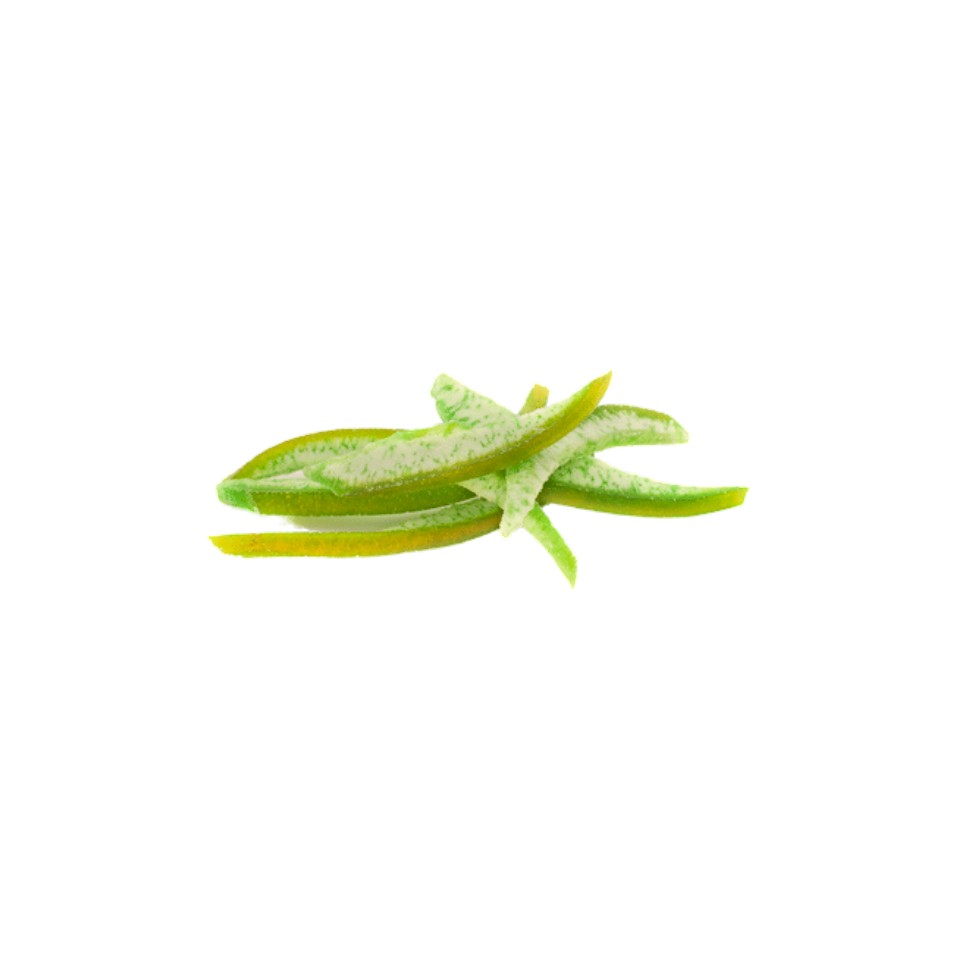 Pomelo verde desecado en tiras